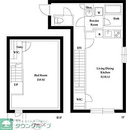 グローリオシェルト神宮前 1階1LDKの間取り