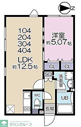 LAPiS下目黒 1階1LDKの間取り