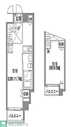 カスタリア中目黒 6階1LDKの間取り