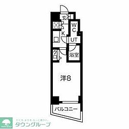 スパシエグランス学芸大学 8階1Kの間取り
