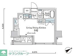 カーサスプレンディッド恵比寿1丁目 902 9階ワンルームの間取り