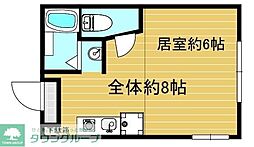 アヴニール代々木 3階ワンルームの間取り
