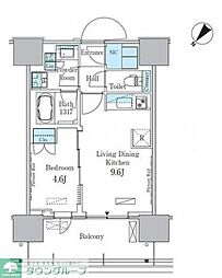HARUMI　FLAG　PORT　VILLAGE　C棟 15階1LDKの間取り