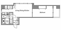 オーパスホームズ芝公園 3階1LDKの間取り