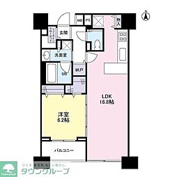 パークフラッツ中目黒 11階1LDKの間取り
