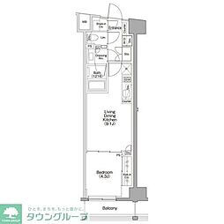 ザ・パークハビオSOHO代々木公園 5階1LDKの間取り