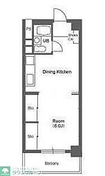 東信松涛マンション 4階1DKの間取り