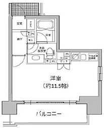 ファミールグラン銀座4丁目オーセンティア 2階ワンルームの間取り