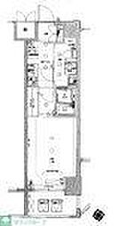 GENOVIA浜松町green veil 5階1Kの間取り