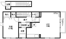 東急大井町線 自由が丘駅 徒歩11分の賃貸アパート 2階1LDKの間取り