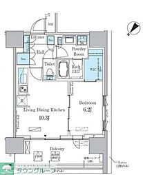 HARUMIFLAGPORTVILLAGEC棟 1LDKの間取図画像