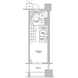 コンフォリア渋谷ウエスト 1Kの間取図画像