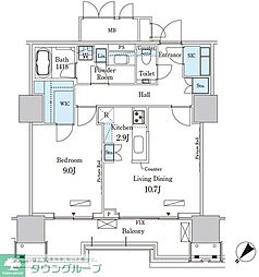 HARUMIFLAGPARKVILLAGEB棟 1LDKの間取図画像