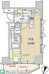 パークアクシス赤坂見附 ワンルームの間取図画像