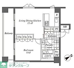 オーパスレジデンス恵比寿 1LDKの間取図画像
