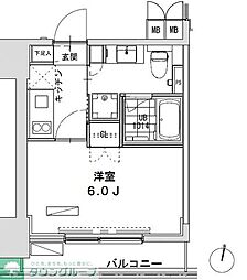 グランディオール広尾テラス 1Kの間取図画像