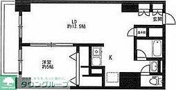HF駒沢公園レジデンスTOWER 1LDKの間取図画像