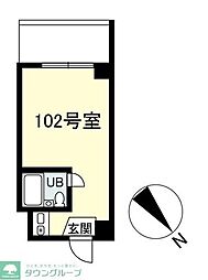代官山テラス ワンルームの間取図画像