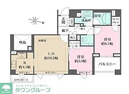 パークハウス中目黒 2LDKの間取図画像
