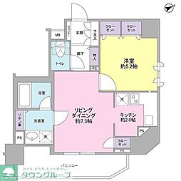 サンピエス大森 1LDKの間取図画像