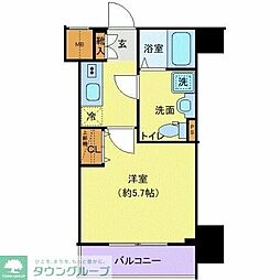 CREVISTA大井町 1Kの間取図画像