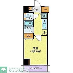 プレール天王洲アイル弐番館 1Kの間取図画像