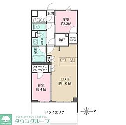 目黒区緑が丘1丁目マンション 2LDKの間取図画像