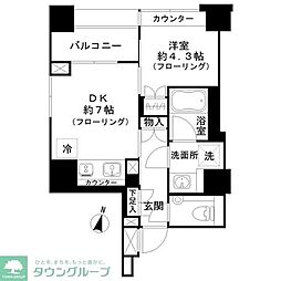 パークリュクス西麻布 1DKの間取図画像
