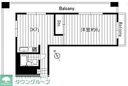 サーラ白金 1DKの間取図画像