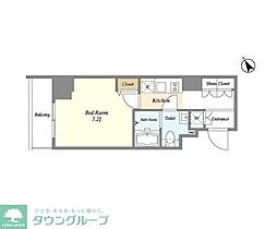 Lien御殿山 1Kの間取図画像