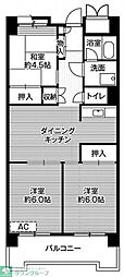 ビレッジハウス品川八潮タワー 3DKの間取図画像