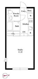 PASEO大崎 1Kの間取図画像