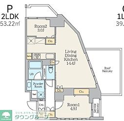 ガーデンザヴィス不動前 2LDKの間取図画像