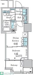 HARUMIFLAGPARKVILLAGEB棟 1DKの間取図画像