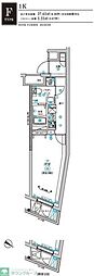 RELUXIA不動前 1Kの間取図画像