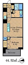 パークアクシス池田山 1LDKの間取図画像