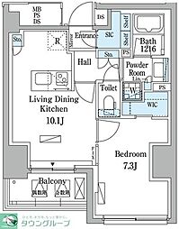 PARKAXIS赤坂山王 1LDKの間取図画像