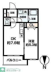 ザシティレジデンス学芸大学 1DKの間取図画像