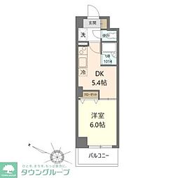 ジョイヴィレッジ御殿山 1DKの間取図画像