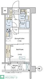 Cedar Plaza目黒本町 1DKの間取図画像