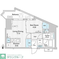 グランシエル南青山 1LDKの間取図画像