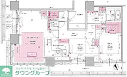 ブリリアタワー浜離宮 2LDKの間取図画像
