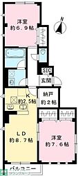 ココン ヴェルデ 2SLDKの間取図画像