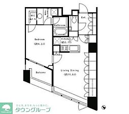 パークキューブ目黒タワー 1LDKの間取図画像