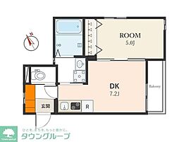 aLATO HATANODAI 1DKの間取図画像