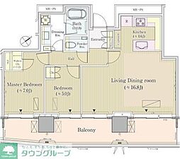 パークコート赤坂檜町ザタワー 2LDKの間取図画像