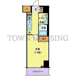 ジェノヴィア目黒南グリーンヴェール 2階1Kの間取り