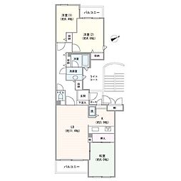 荻窪南シティハウス 3LDKの間取り