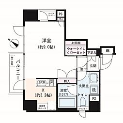 アピス一番町 1Kの間取図画像