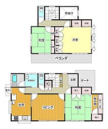 熊谷市善ヶ島一戸建て住宅 4DKの間取り
